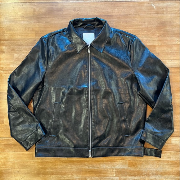 CALVIN KLEIN Black Faux Leather Jacket